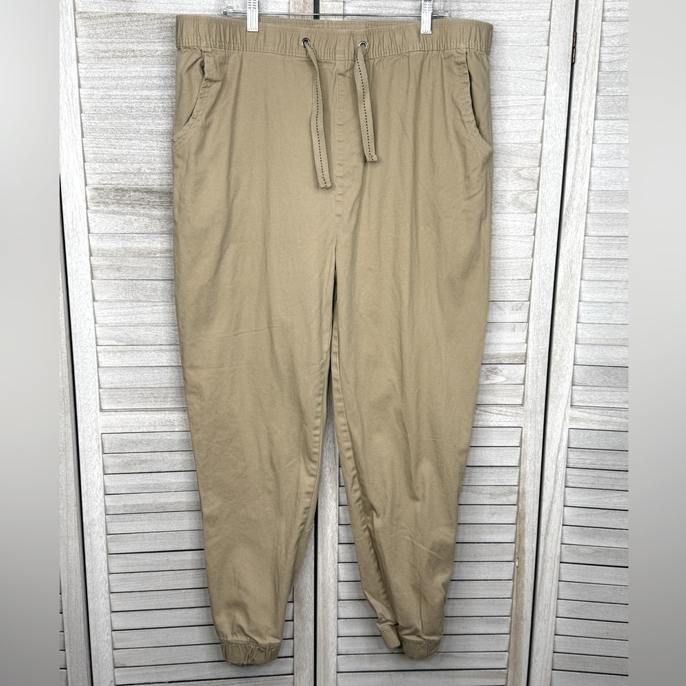 GALAXY (By Harvic) Men's Twill Jogger Pants Khaki-2XL